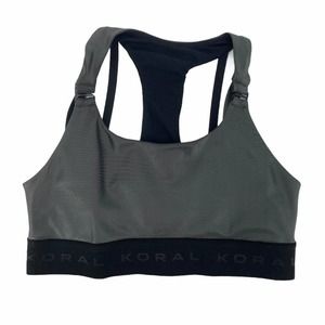 NEW Koral Downbeat Nursing Sports Bra Gunmetal